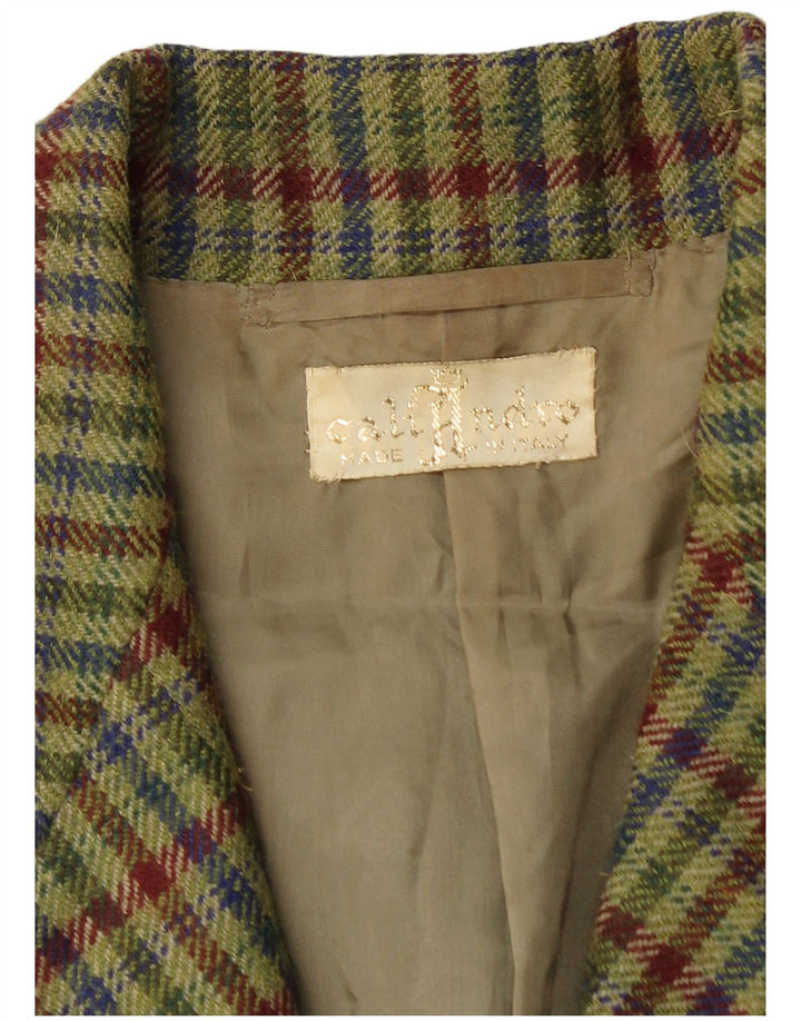 Vintage Womens 2 Button 2 Piece Skirt Set UK 12 Medium W26  Khaki Check