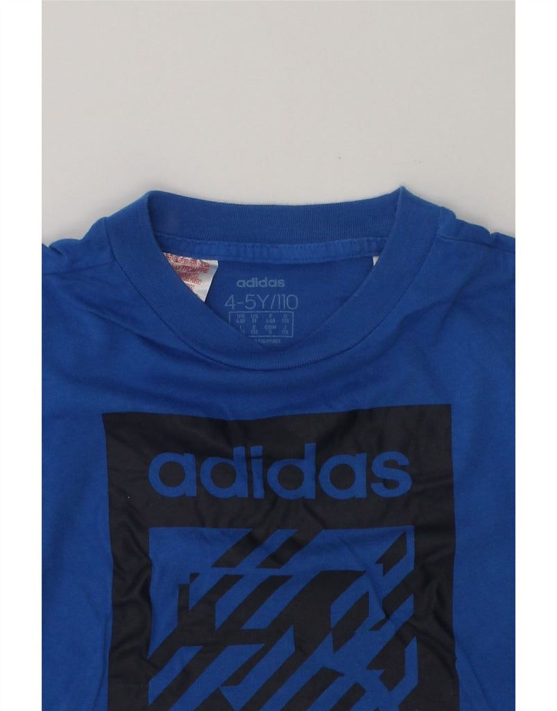 ADIDAS Boys Graphic T-Shirt Top 4-5 Years Blue Cotton | Vintage Adidas | Thrift | Second-Hand Adidas | Used Clothing | Messina Hembry 