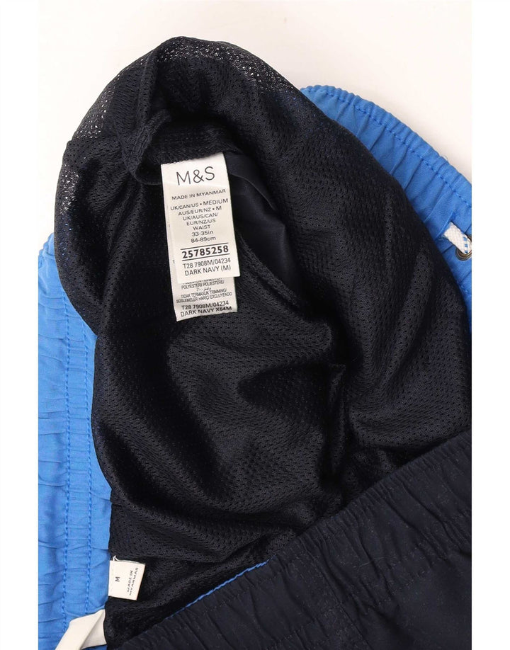 Marks & Spencer Mens Swimming Shorts Medium Navy Blue Polyester