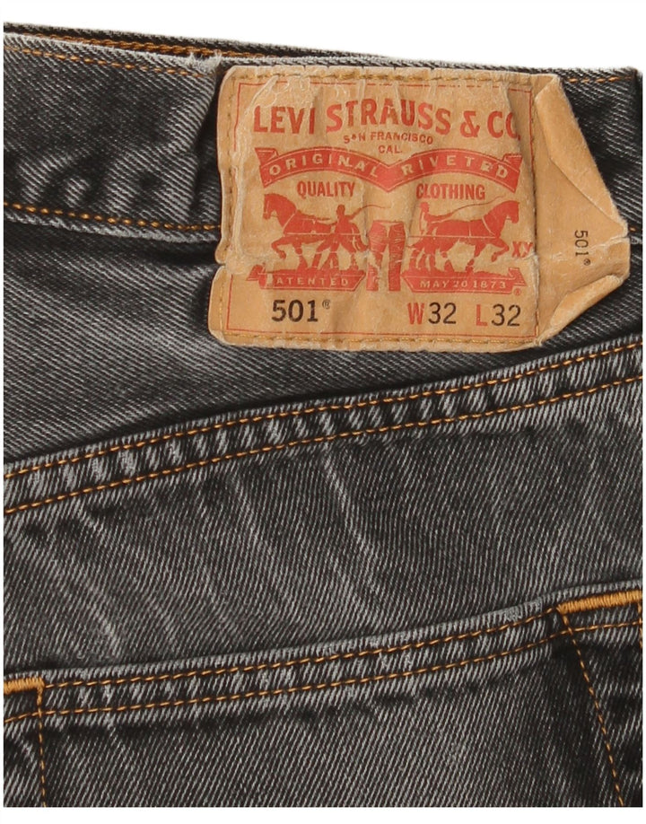 Levi's Mens 501 Straight Jeans W32 L32 Grey Cotton
