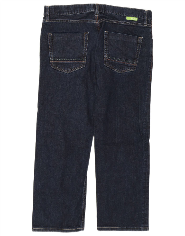 HUGO BOSS Mens Cropped Jeans W33 L25 Navy Blue Cotton