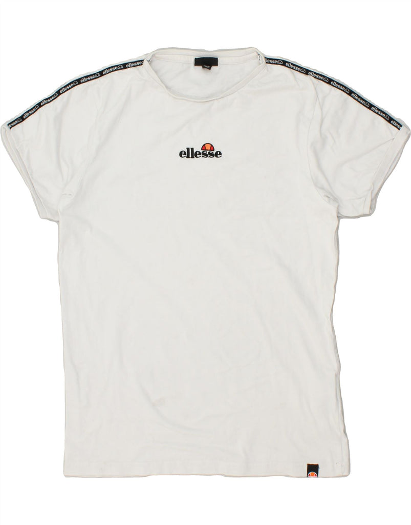 ELLESSE Mens Graphic T-Shirt Top Small White Cotton | Vintage Ellesse | Thrift | Second-Hand Ellesse | Used Clothing | Messina Hembry 