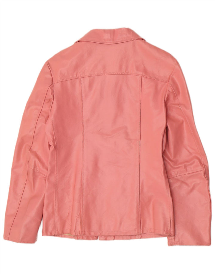 Vintage Womens Leather Jacket UK 14 Large Pink