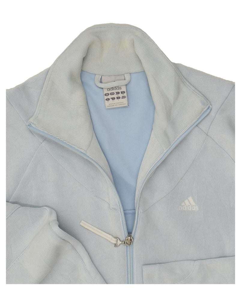 ADIDAS Womens Tracksuit Top Jacket UK 12 Medium Blue Cotton | Vintage Adidas | Thrift | Second-Hand Adidas | Used Clothing | Messina Hembry 