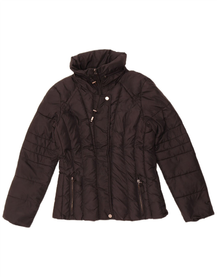 Zara Womens Padded Jacket UK 14 Medium Black Polyester