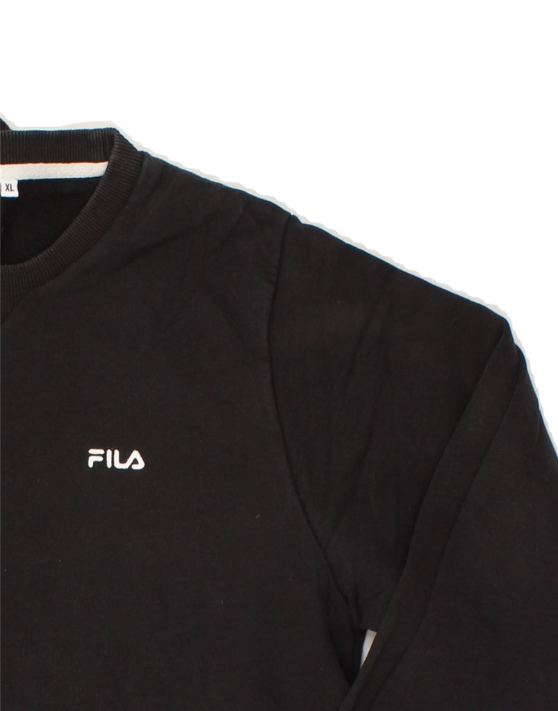 FILA Mens Sweatshirt Jumper XL Black Cotton Vintage Fila and Second-Hand Fila from Messina Hembry 