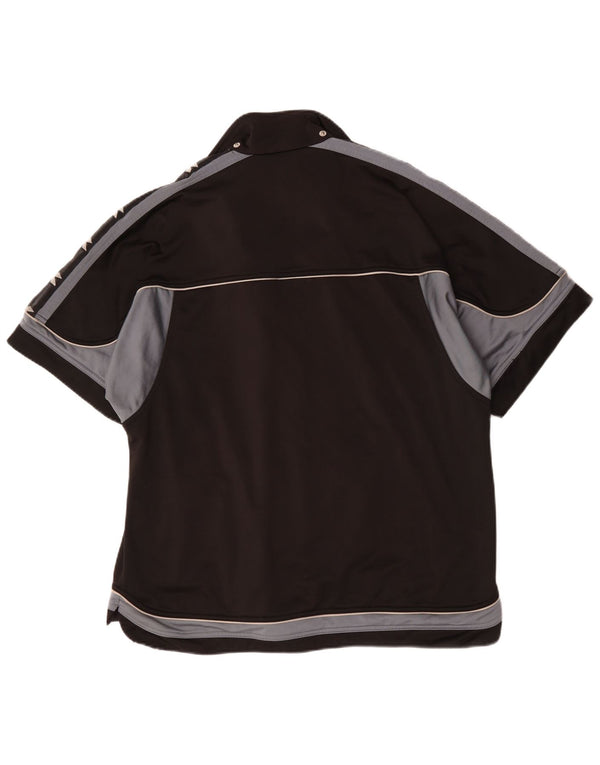 Diadora Mens Short Sleeve Tracksuit Top Jacket UK 38 Medium Black