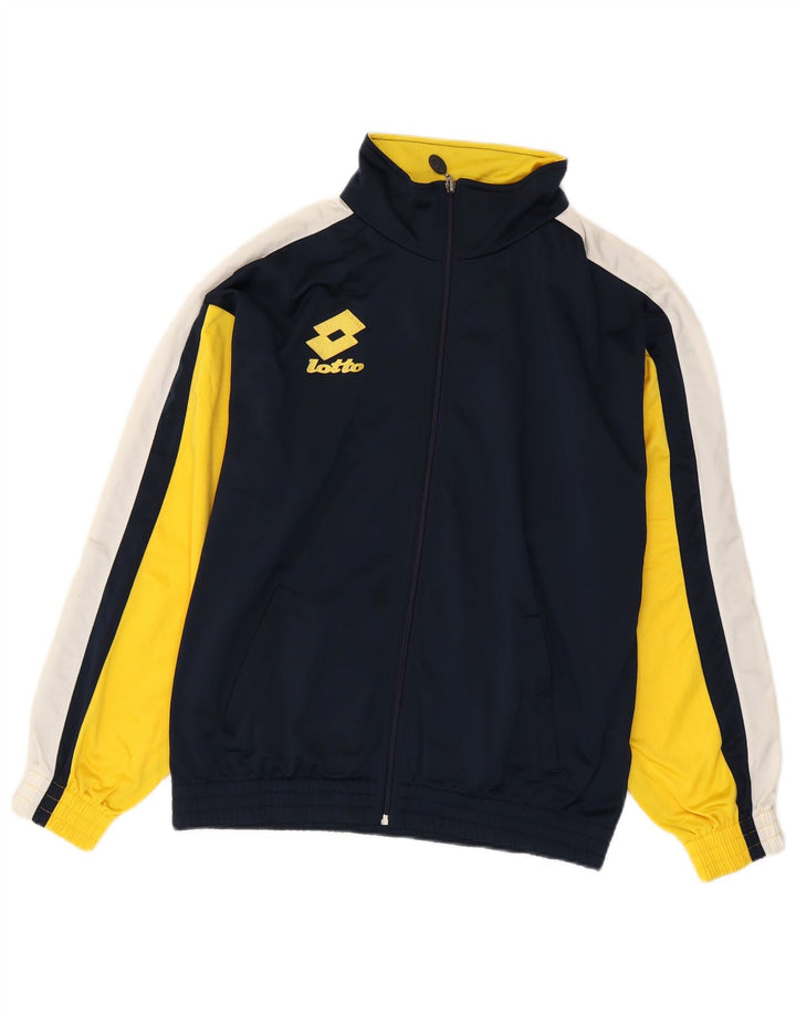 Lotto Mens Graphic Tracksuit Top Jacket Medium Navy Blue Colourblock