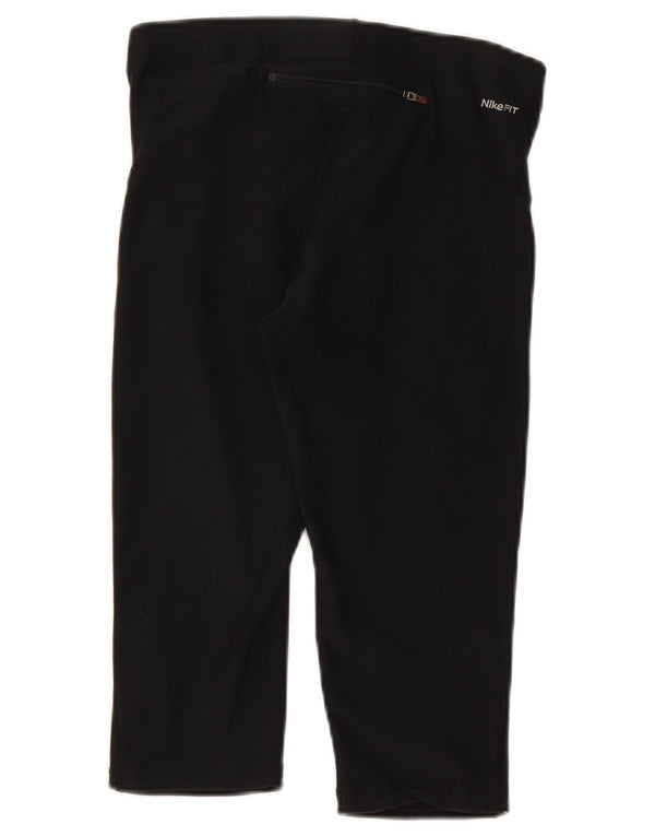 Nike Womens Capri Leggings UK 10/12 Medium Black Polyester