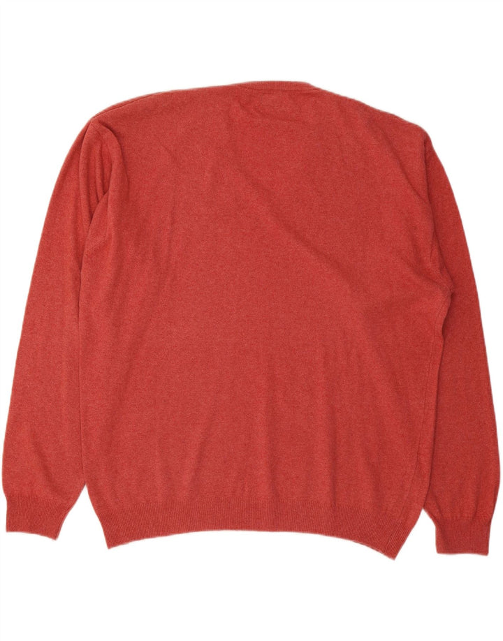 C.P. COMPANY Mens V-Neck Jumper Sweater 2XL Red Cotton