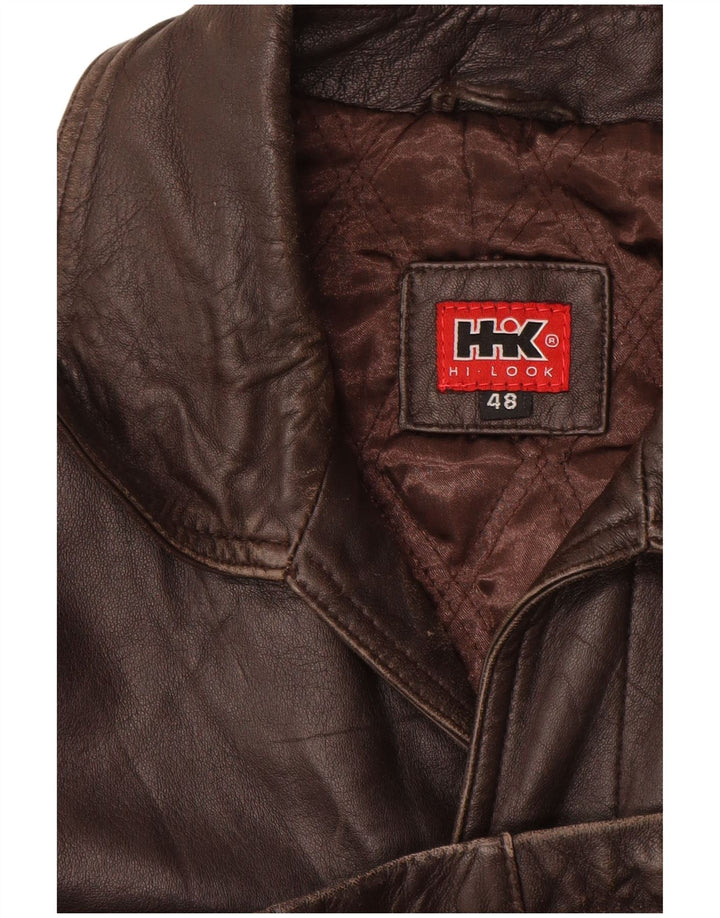Vintage Mens Leather Jacket EU 48 Medium Brown Leather
