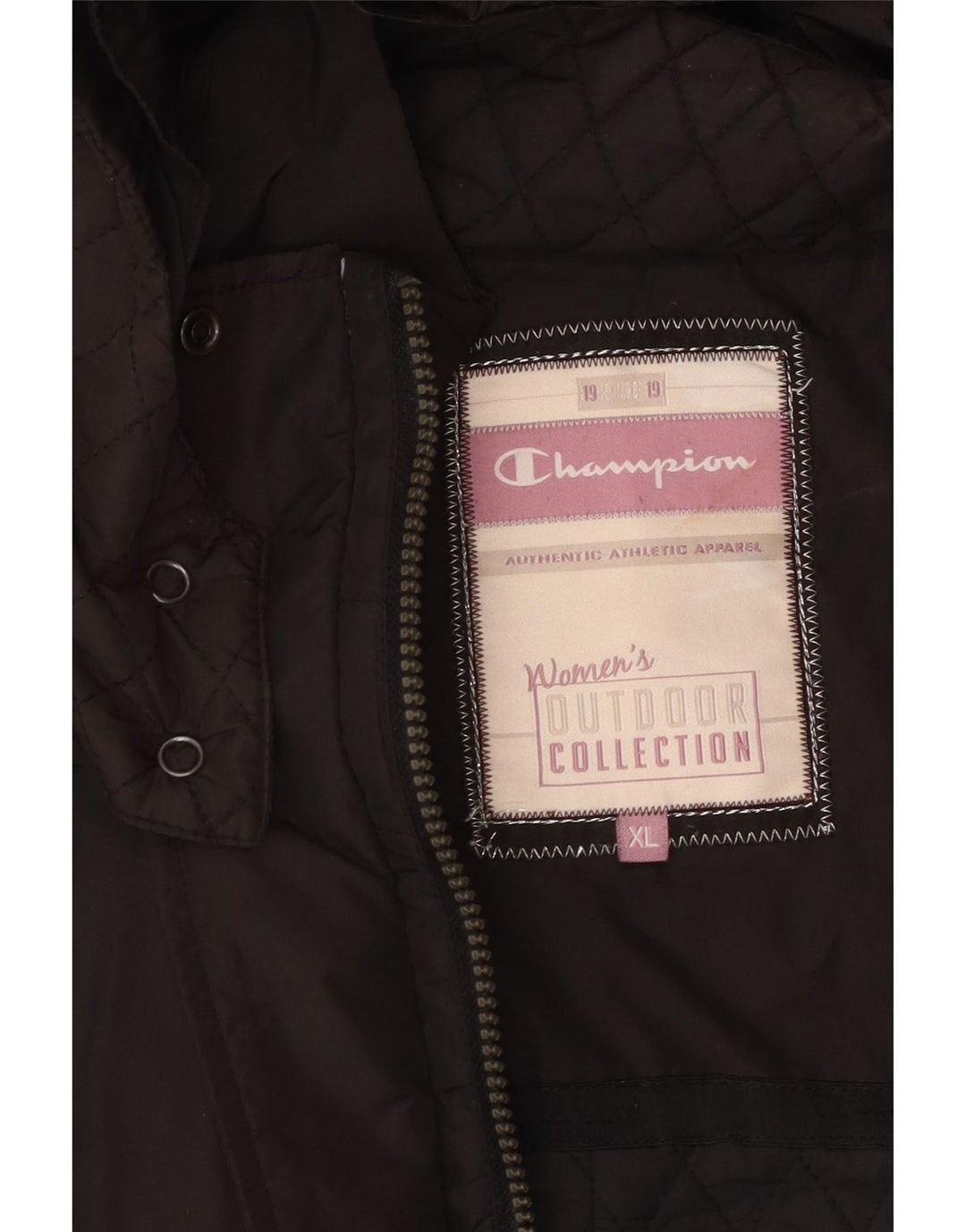 CHAMPION Womens Hooded Padded Coat UK 18 XL Black