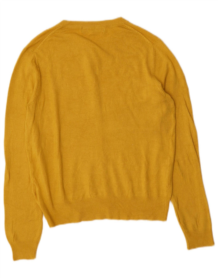 Marks & Spencer Womens Cardigan Sweater UK 8 Small Yellow Viscose