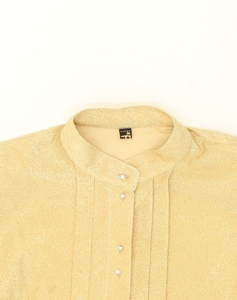 VINTAGE Womens 3/4 Sleeve Shirt Blouse UK 18 XL Gold | Vintage Vintage | Thrift | Second-Hand Vintage | Used Clothing | Messina Hembry 