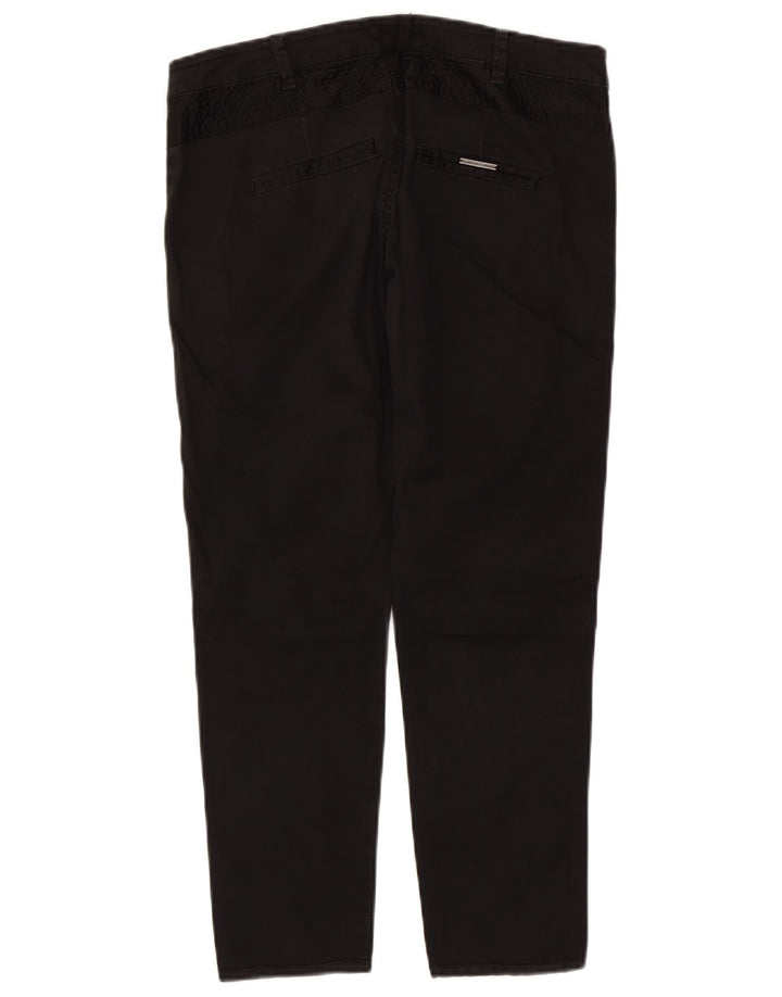 Guess Womens Cropped Trousers W30 L25 Black Cotton