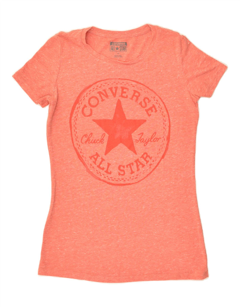 CONVERSE Womens Graphic T-Shirt Top UK 10 Small Orange | Vintage Converse | Thrift | Second-Hand Converse | Used Clothing | Messina Hembry 