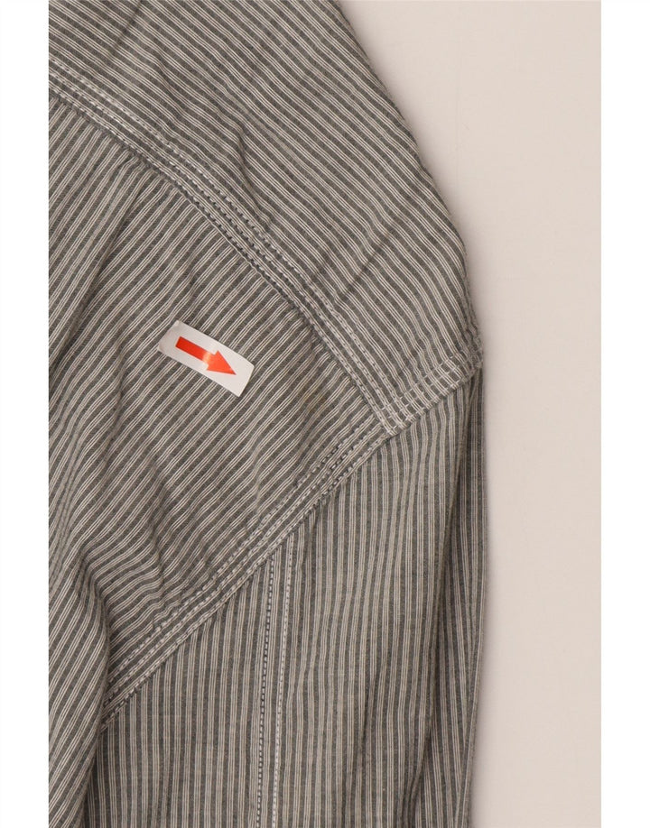 REPLAY Mens Shirt Small Grey Pinstripe Cotton