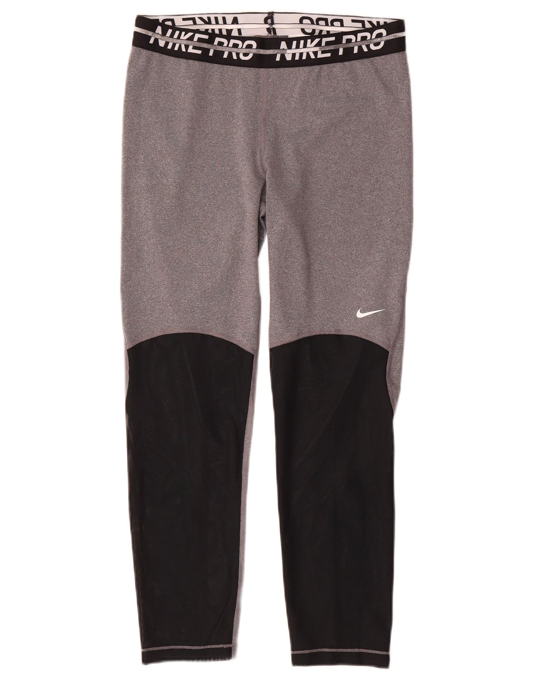 Nike Womens Dri Fit Graphic Leggings UK 14 Medium Grey Colourblock
