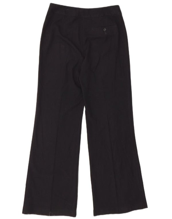 Marks & Spencer Womens Flare Casual Trousers UK 12 Medium W30 L33 Navy Blue