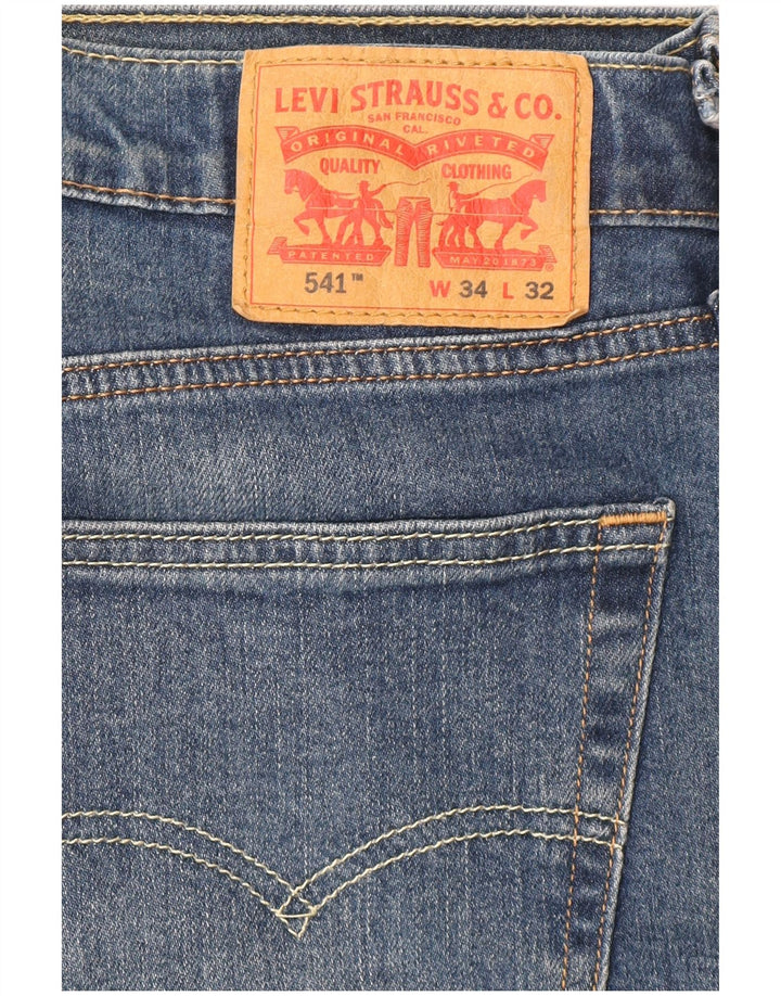 Levi's Mens 541 Athletic Straight Jeans W34 L32 Blue Cotton