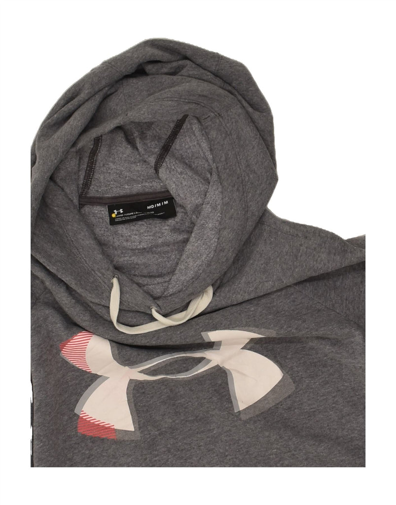 UNDER ARMOUR Womens Graphic Hoodie Jumper UK 14 Medium Grey | Vintage Under Armour | Thrift | Second-Hand Under Armour | Used Clothing | Messina Hembry 