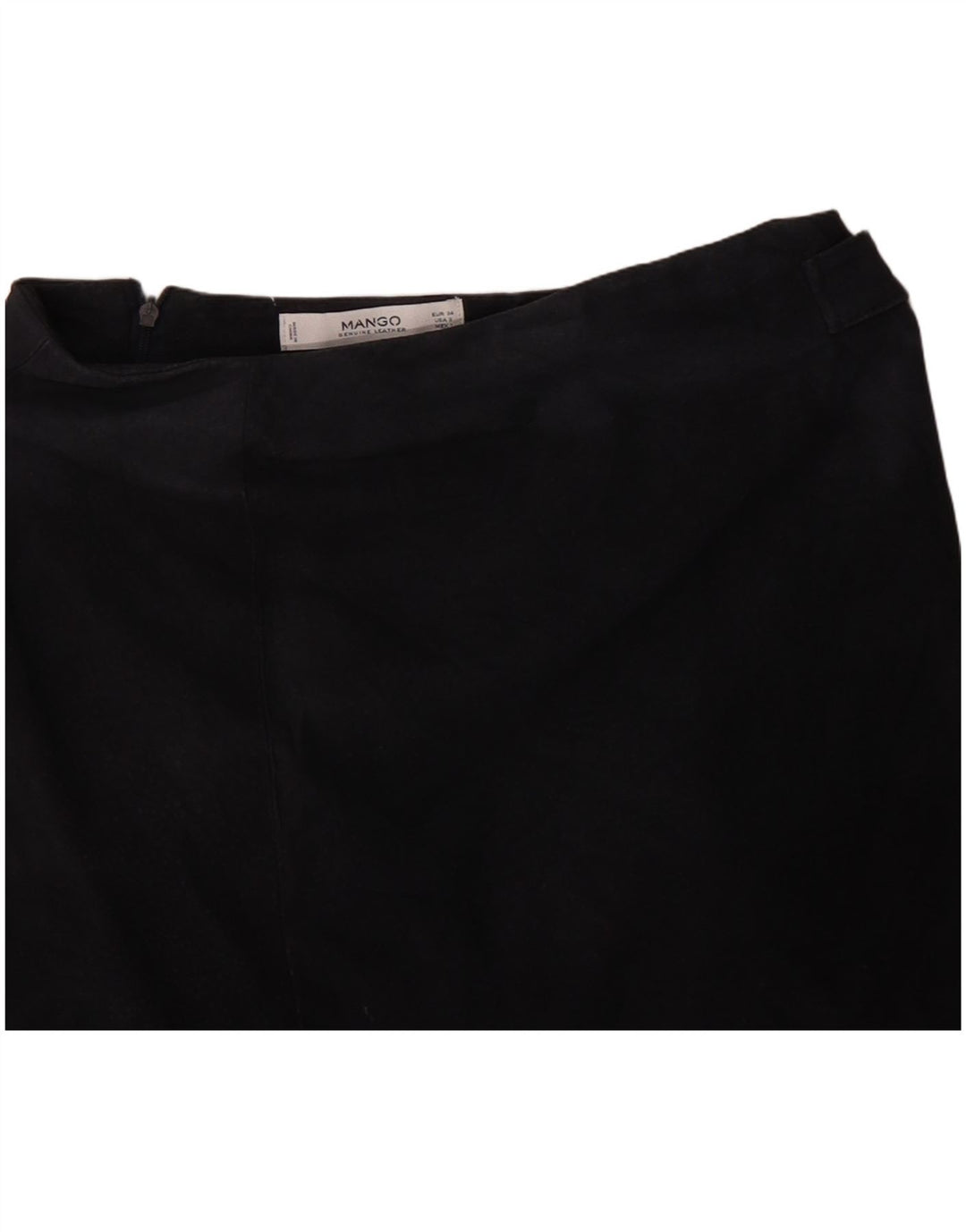Mango Womens Suede Mini Skirt EU 34 XS W28 Navy Blue Leather