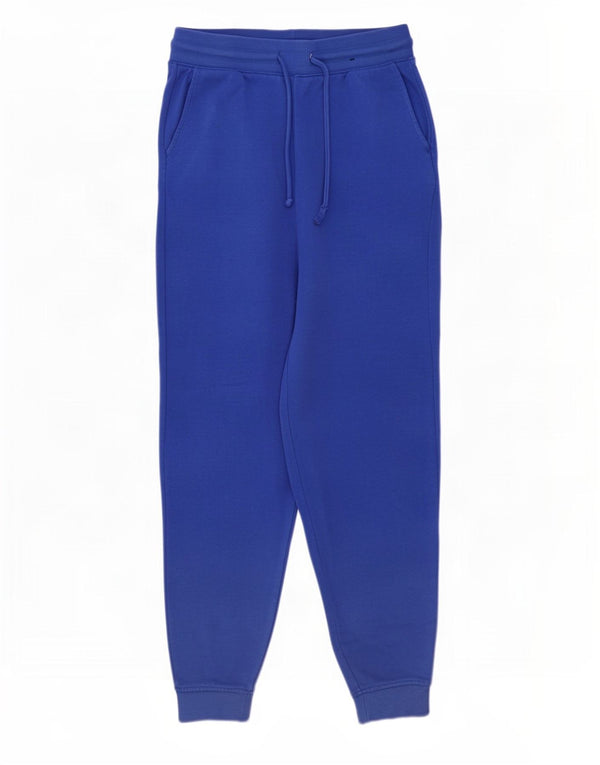 Marks & Spencer Womens Tracksuit Trousers Joggers UK 10 Small Blue Cotton