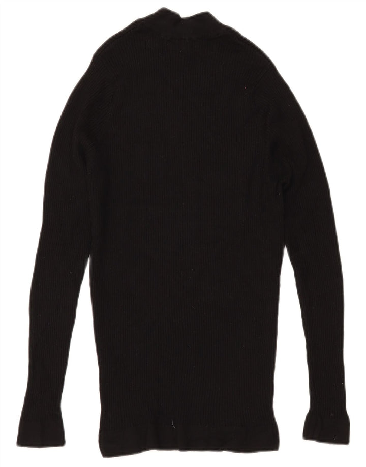 ZARA Womens Turtle Neck Jumper Sweater UK 8 Small Black Viscose