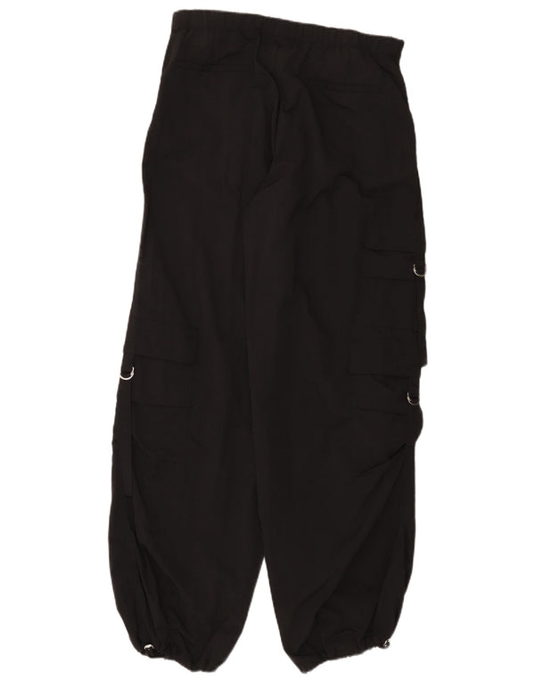 Zara Womens Loose Fit Cargo Trousers Medium W30 L31 Black Polyamide
