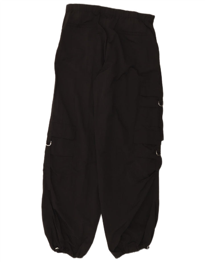 Zara Womens Loose Fit Cargo Trousers Medium W30 L31 Black Polyamide