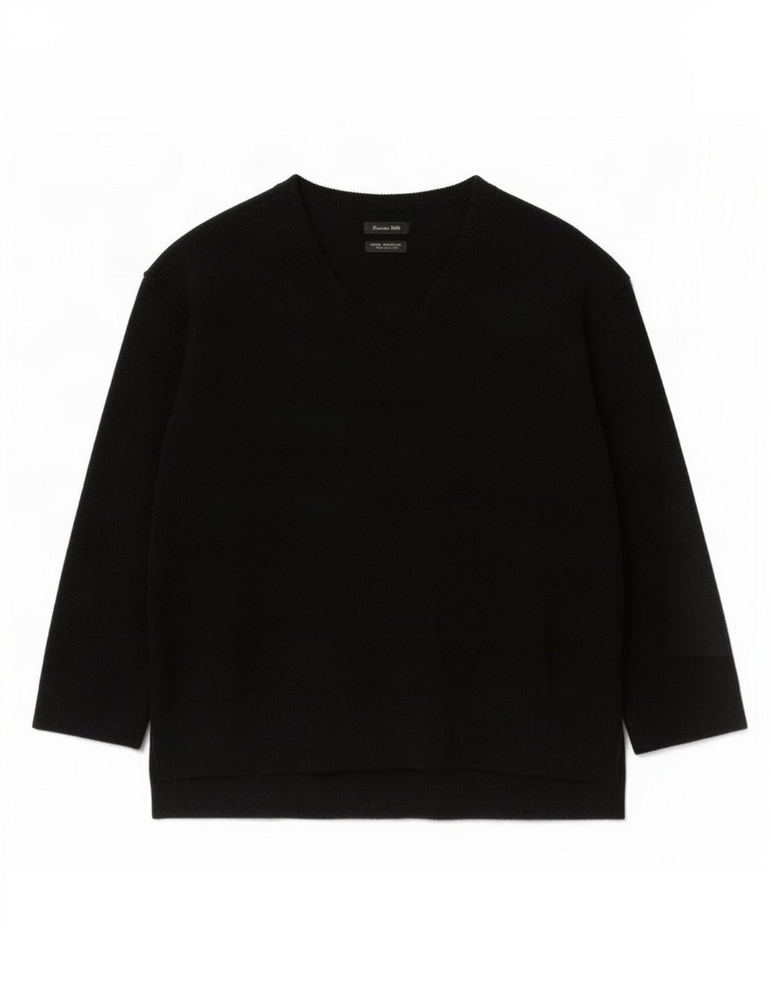 Massimo Dutti Womens V-Neck Jumper Sweater UK 10 Small Black Wool