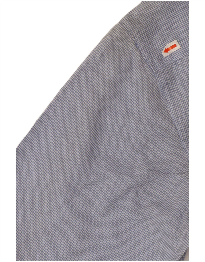 Vintage Womens Shirt Blouse US 3 Small Blue Houndstooth
