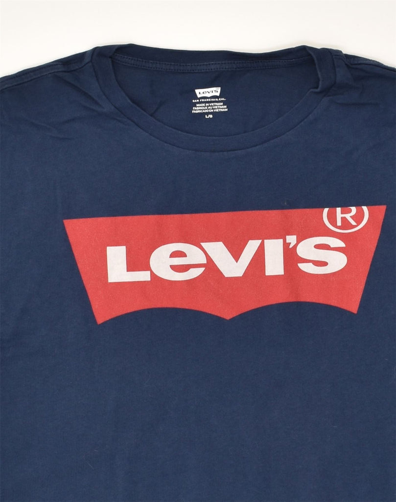 LEVI'S Mens Graphic T-Shirt Top Large Navy Blue Cotton | Vintage Levi's | Thrift | Second-Hand Levi's | Used Clothing | Messina Hembry 