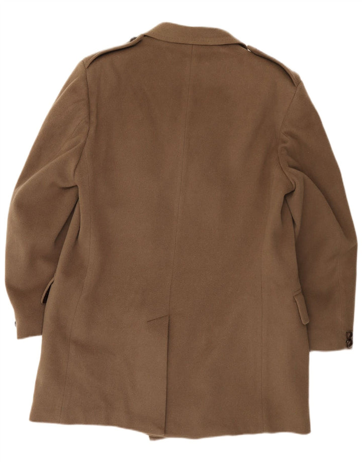 Dack's Mens Military Double Breasted Coat UK 42 XL Brown Virgin Wool
