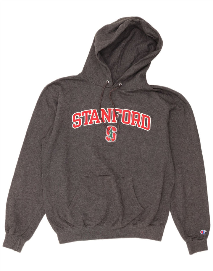 Champion Mens Stanford Graphic Hoodie Jumper Medium Grey Cotton