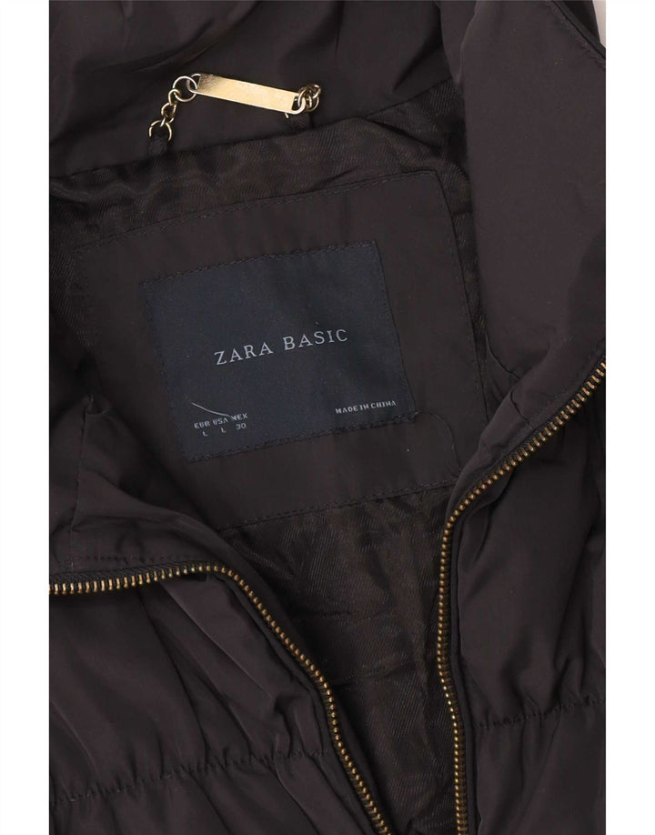 Zara Womens Padded Jacket UK 14 Large Navy Blue
