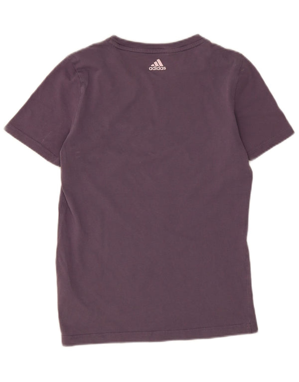 Adidas Girls Graphic T-Shirt Top 13-14 Years Purple Cotton
