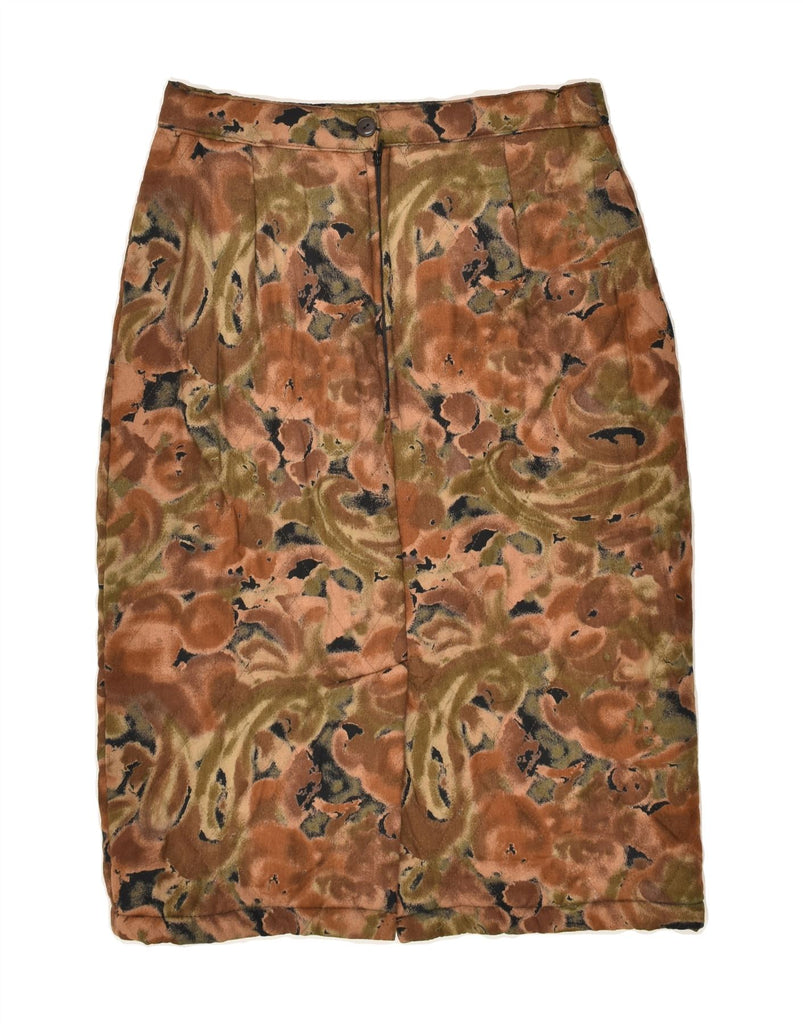 VINTAGE Womens Pencil Skirt IT 46 Large W28 Brown Paisley Viscose | Vintage Vintage | Thrift | Second-Hand Vintage | Used Clothing | Messina Hembry 