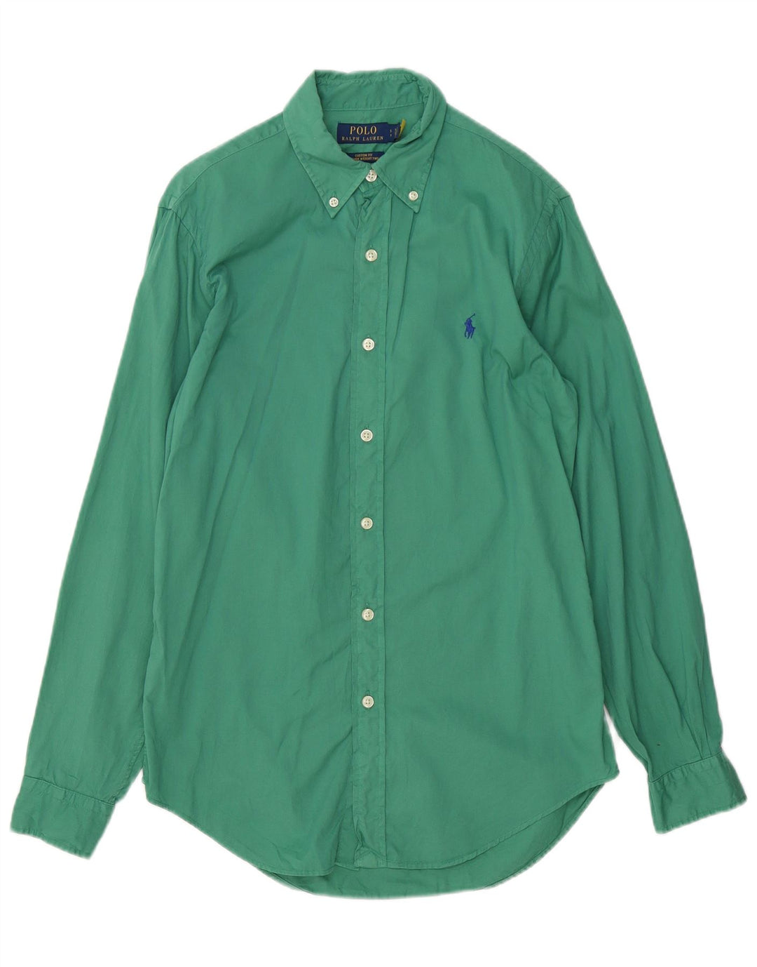 Polo Ralph Lauren Mens Custom Fit Shirt Small Green Cotton