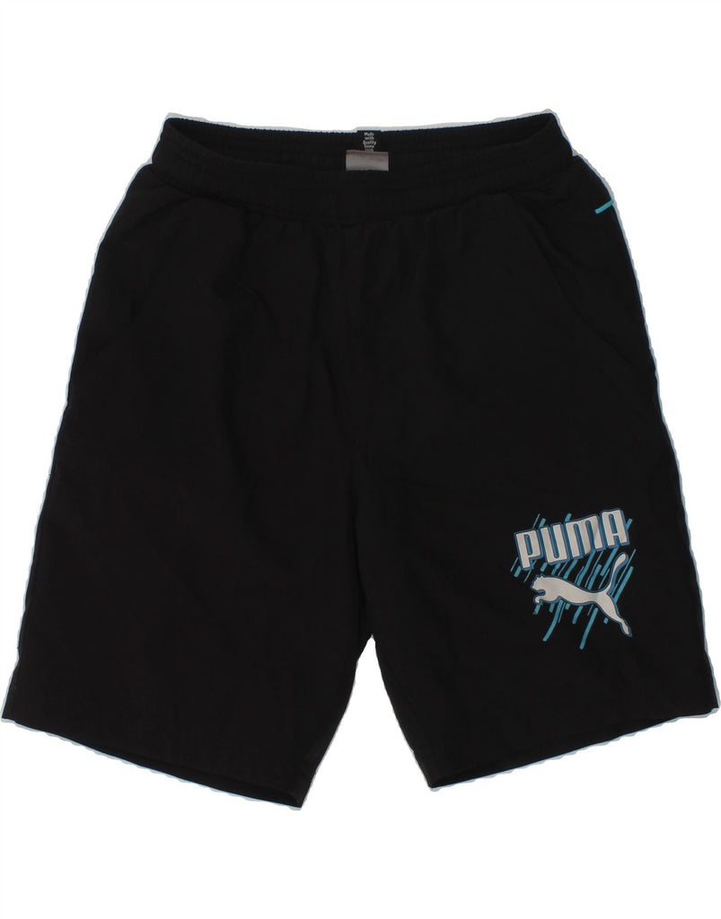 PUMA Boys Sport Shorts 9-10 Years Black | Vintage Puma | Thrift | Second-Hand Puma | Used Clothing | Messina Hembry 