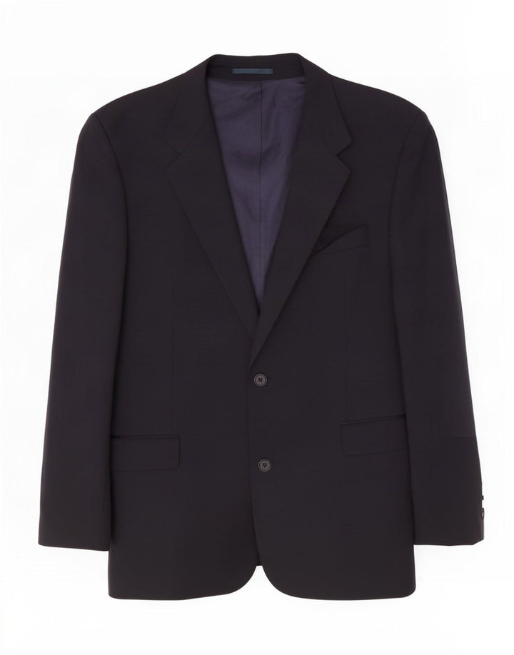 Hugo Boss Mens 2 Button Blazer Jacket EU 46 Small Navy Blue Wool