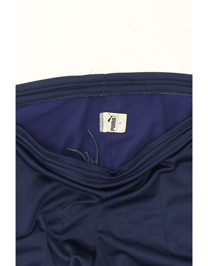 PUMA Womens Tracksuit Trousers US 8 Medium Navy Blue Polyester | Vintage Puma | Thrift | Second-Hand Puma | Used Clothing | Messina Hembry 