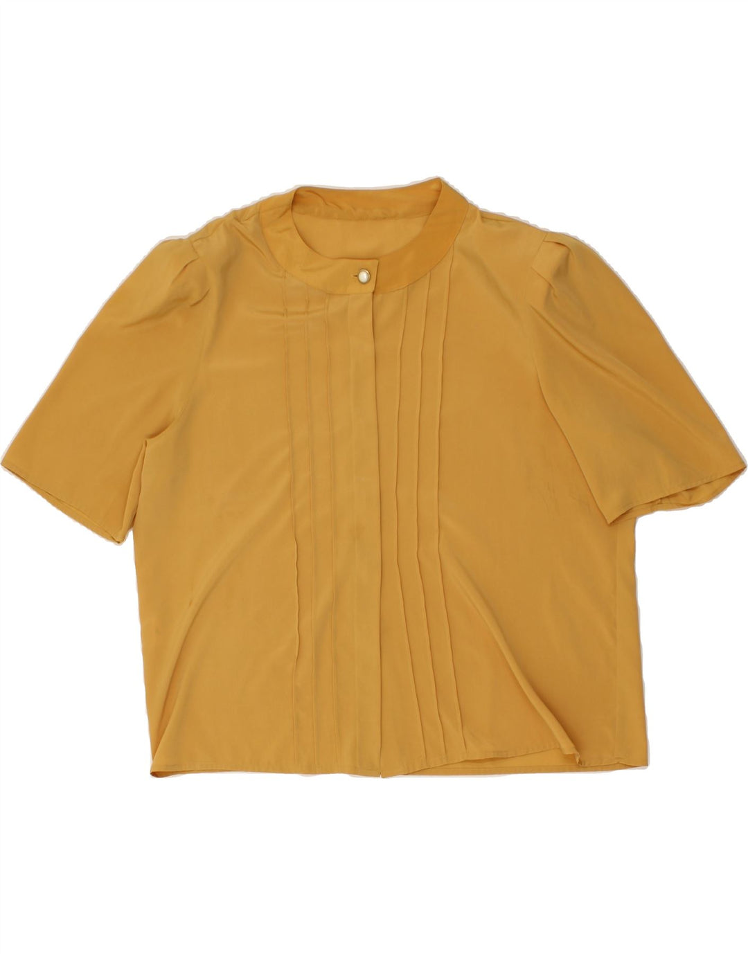 VINTAGE Womens Short Sleeve Cardigan Top UK 16 Large Yellow Polyester Vintage Vintage and Second-Hand Vintage from Messina Hembry 