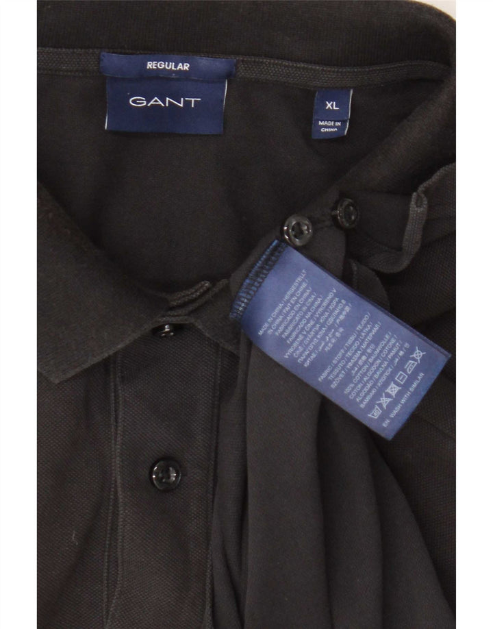 Gant Mens Regular Fit Polo Shirt XL Black Cotton