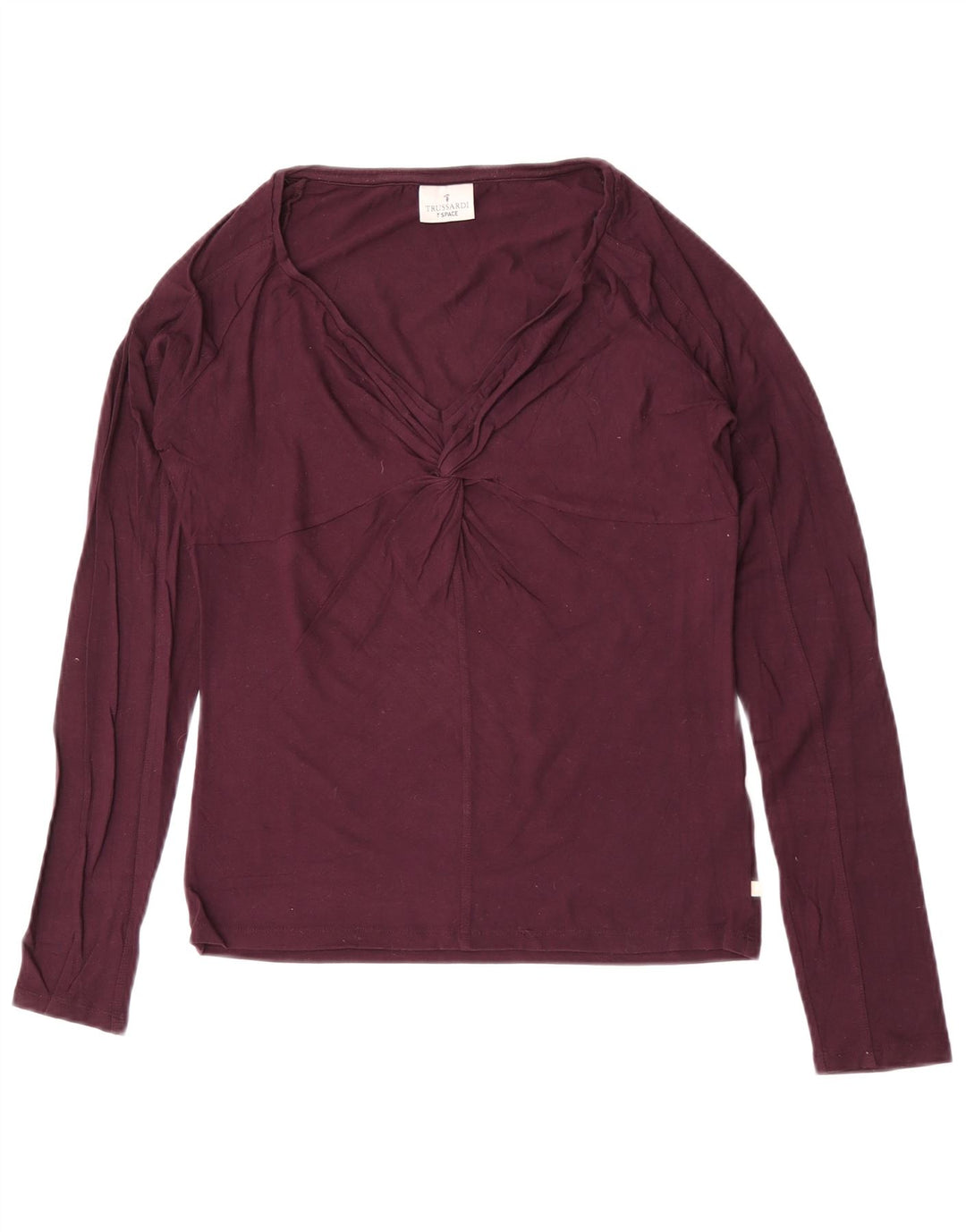 Trussardi Womens Top Long Sleeve UK 12 Medium Purple Viscose