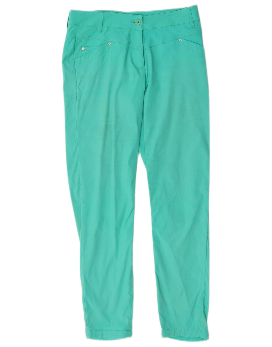 Chervo Womens Slim Casual Trousers IT 42 Medium W30 L27 Turquoise