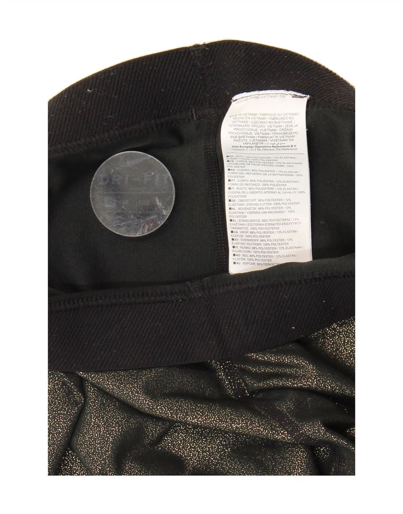 NIKE Womens Capri Graphic Tracksuit Trousers UK 6 XS Black Flecked Vintage Nike and Second-Hand Nike from Messina Hembry 