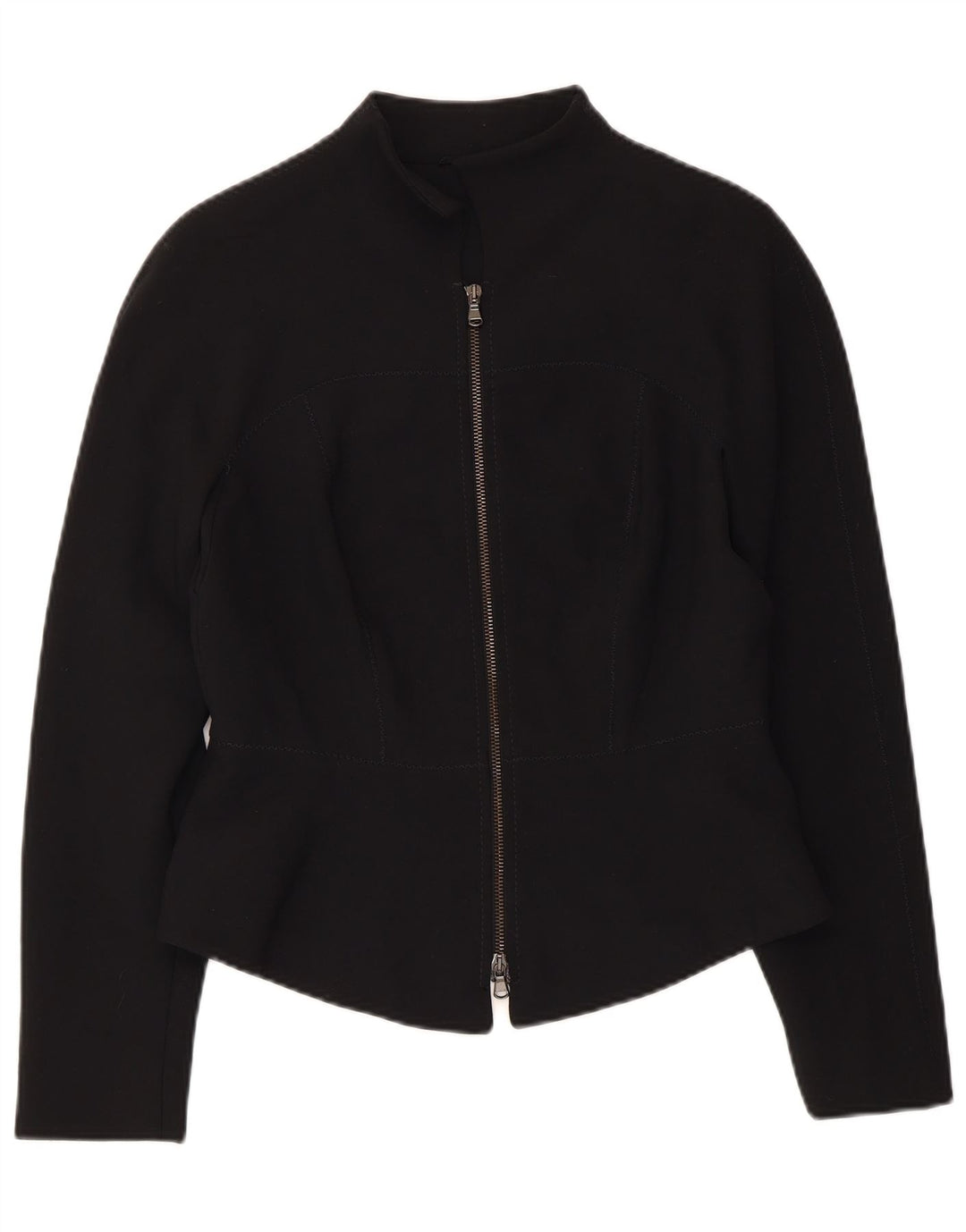 VINTAGE Womens Blazer Jacket UK 10 Small Black Polyester