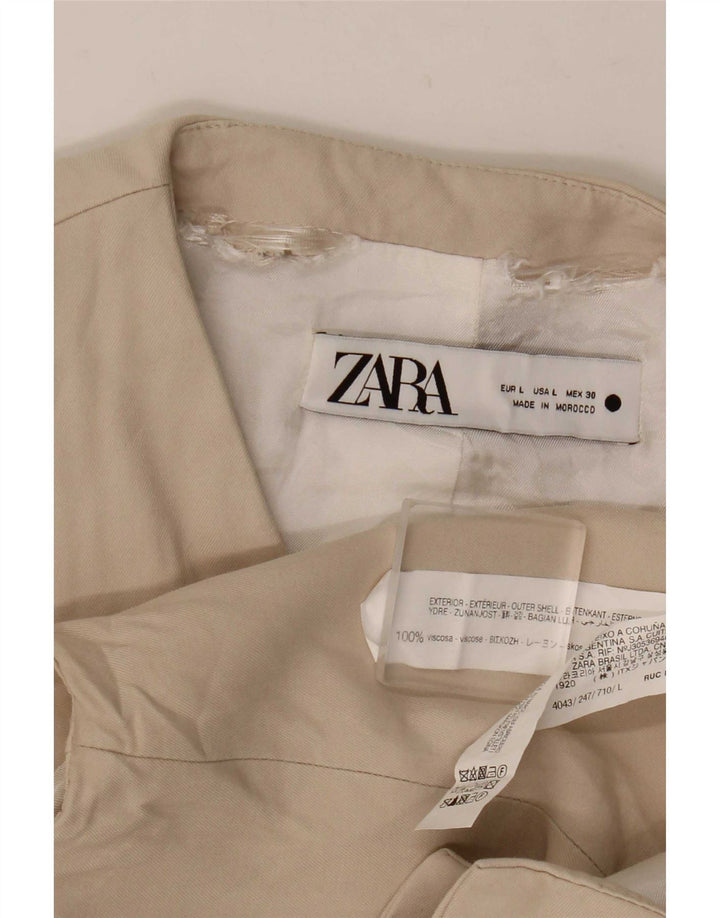 Zara Womens Waistcoat UK 14 Large Beige Viscose