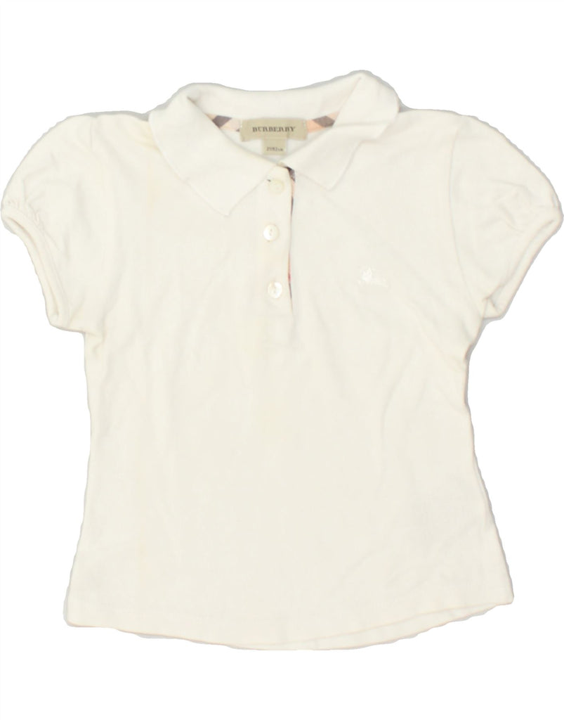 BURBERRY Baby Girls Polo Shirt 18-24 Months White | Vintage Burberry | Thrift | Second-Hand Burberry | Used Clothing | Messina Hembry 